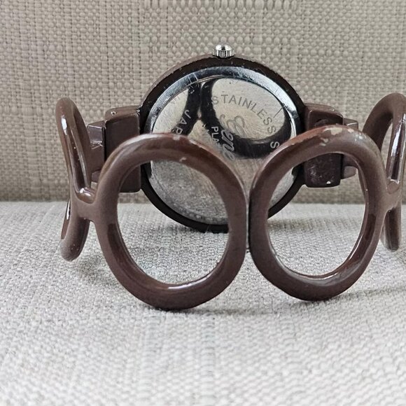 Geneva Women Wristwatch Brown Tone Metal Cuff Band Analog Watch - Picture 8 of 12